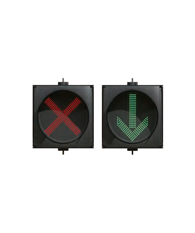 Ф300 RED CROSS AND GREEN ARROW IN ONE UNIT SIGNAL LIGHT LED Traffic Lights